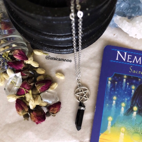 Wire Wrapped Black Tourmaline Pentacle Necklace - Picture 3 of 7